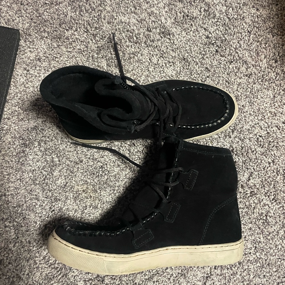 Black Suede High-Top Sneakers